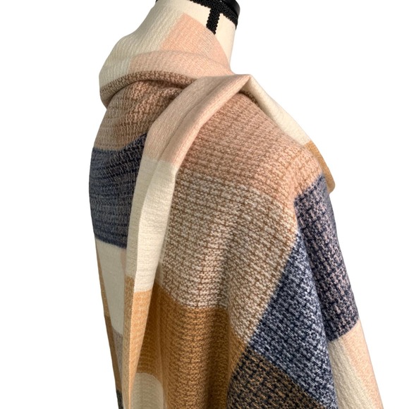 Cashmere Wool Blend Multi-color Plaid Shawl - Picture 6 of 7